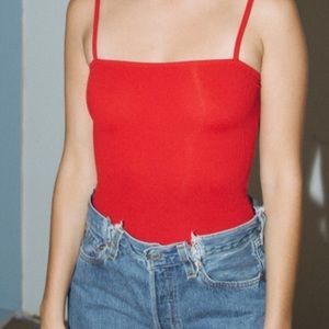 Red brandy Melville bodysuit